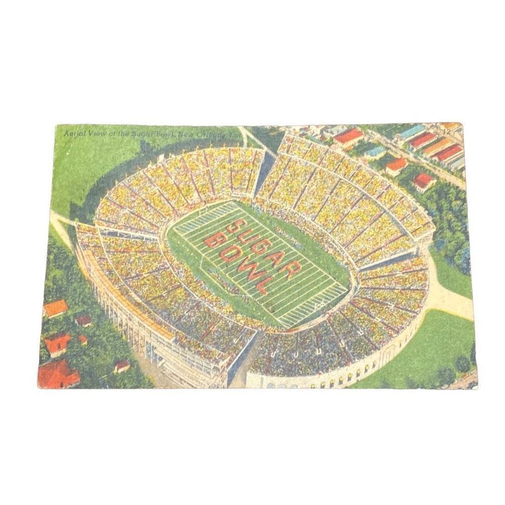 Vintage Postcard The Sugar Bowl Tulane Stadium New Orleans 1949 One Cent Stamp
